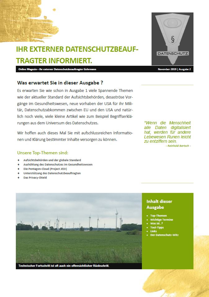 Ausgabe 1 0kt. 2019